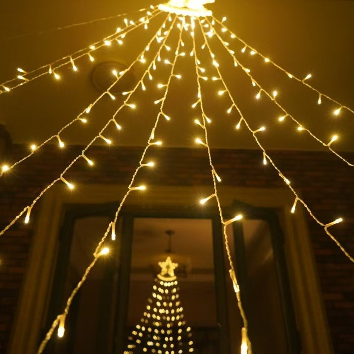 Decorative Star LED Wall Lamp With Warm Twinkle Tassel Fairy String Lights Kalsten