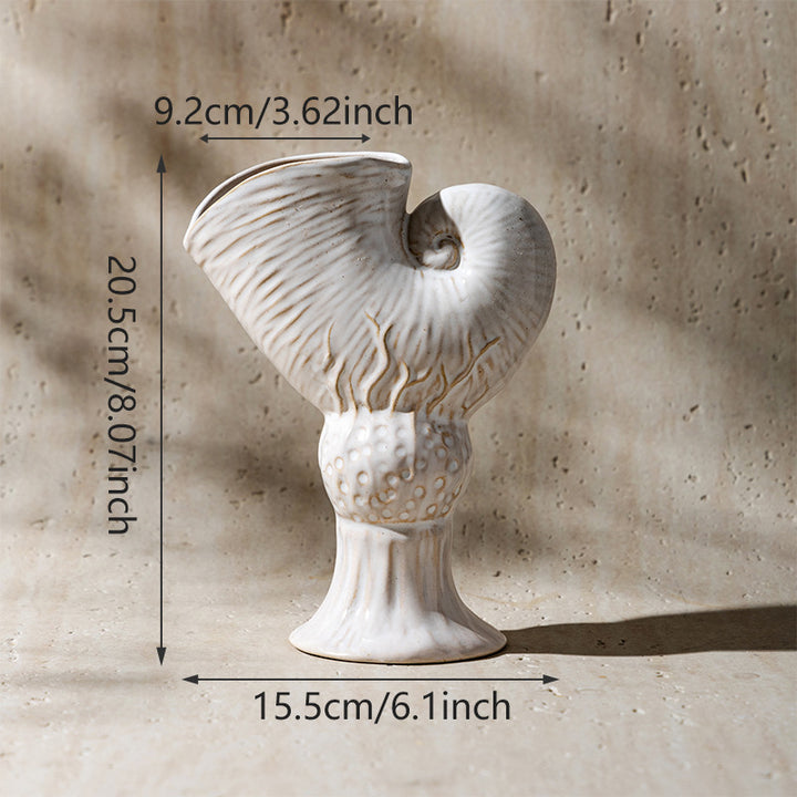 Handmade Nautilus Shell Ceramic Decorative Vase