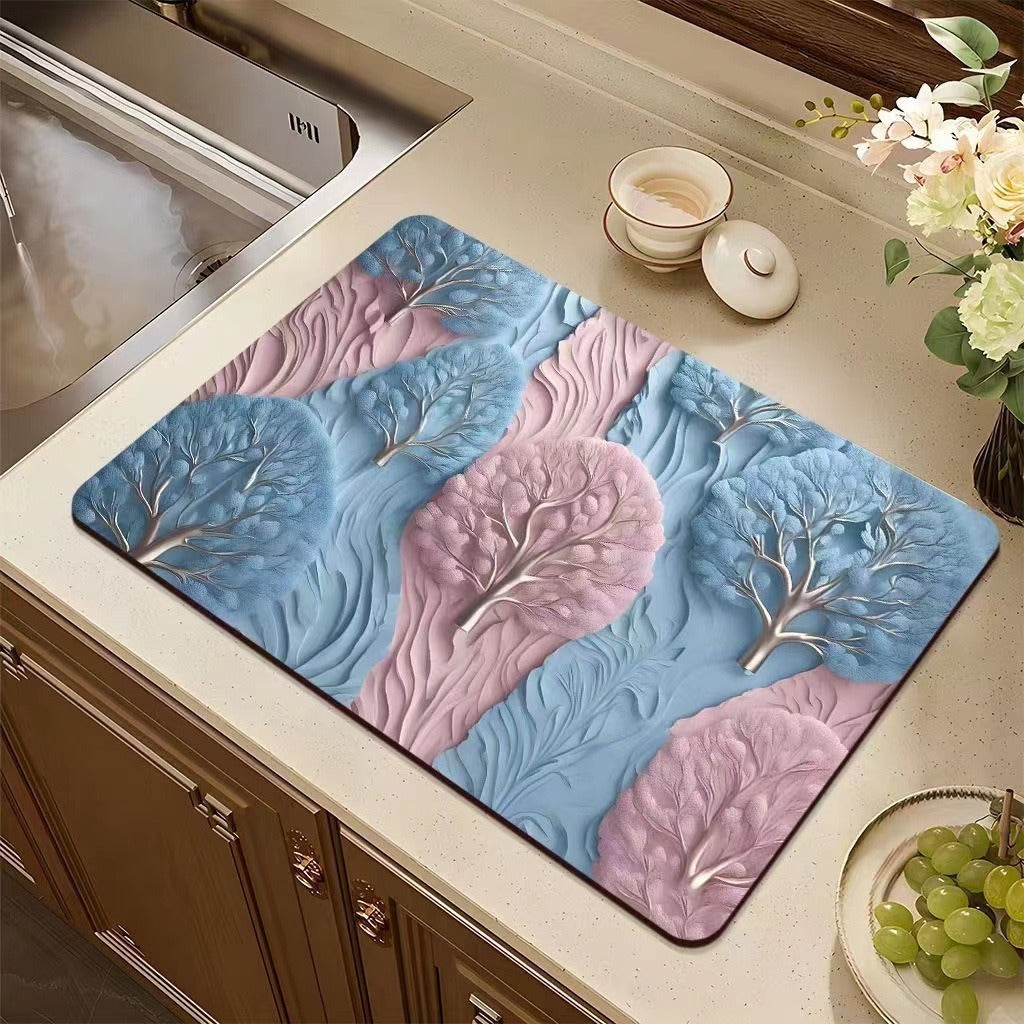 Artistic 3D Textured Kitchen Mat