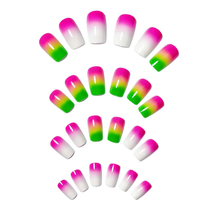 Creative Gel Nails with Neon Gradient Kalsten