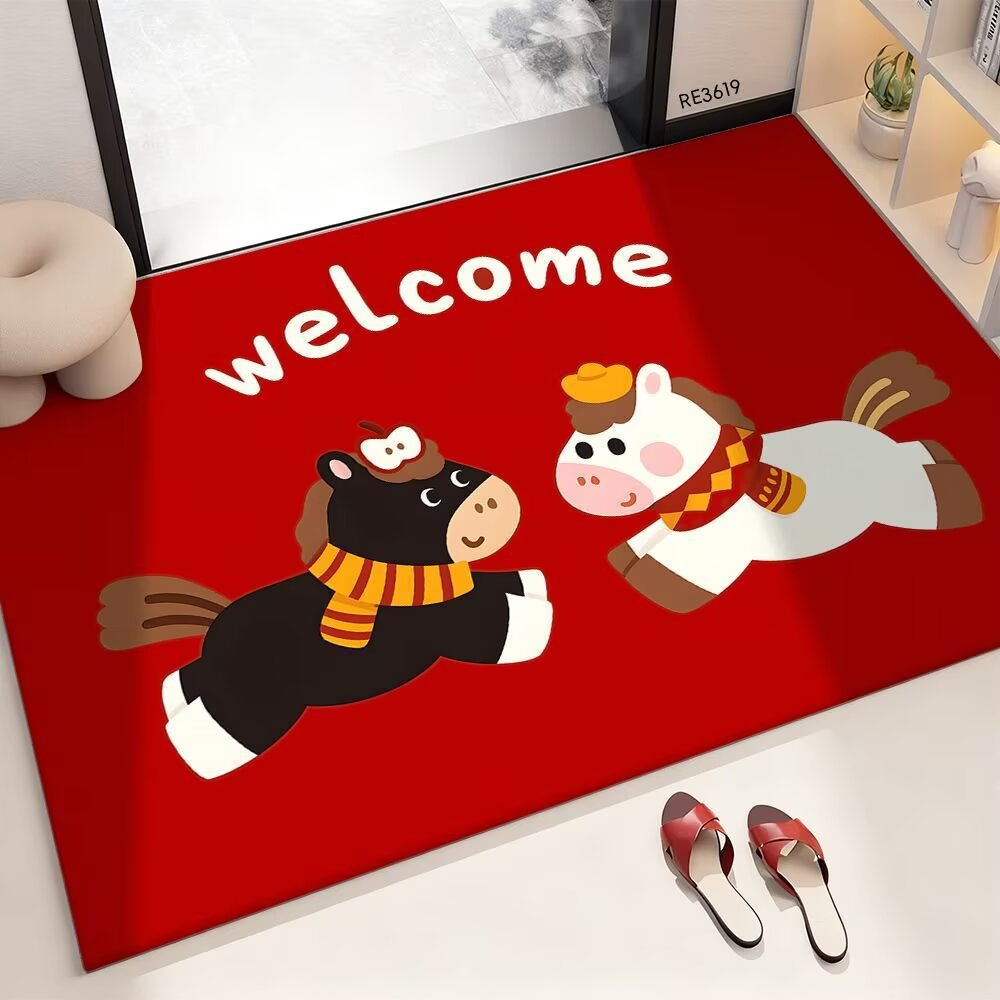 Festive Cartoon-Themed Decorative Area Mat