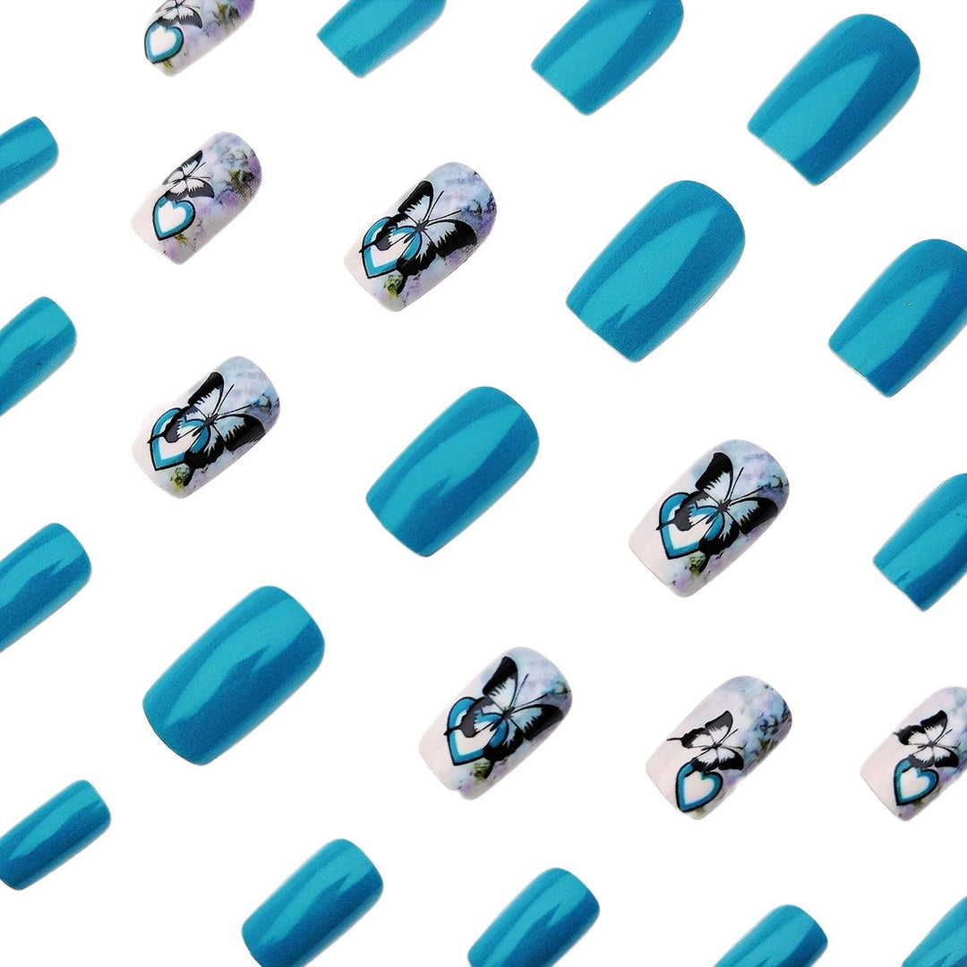 Artificial artificial nails with detailed butterfly design Kalsten