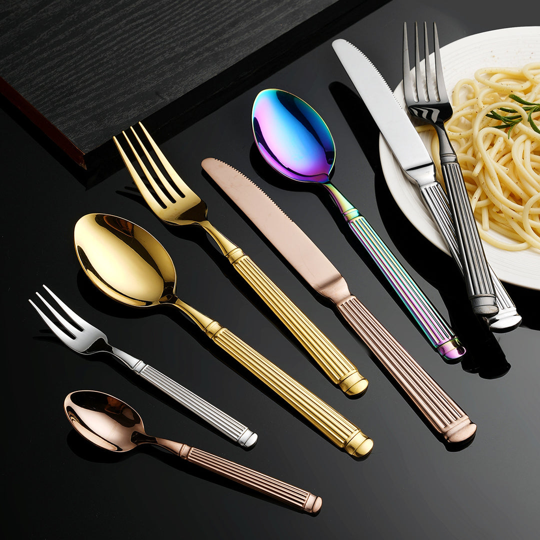 Elegant dessert spoon with exclusive surface design Kalsten