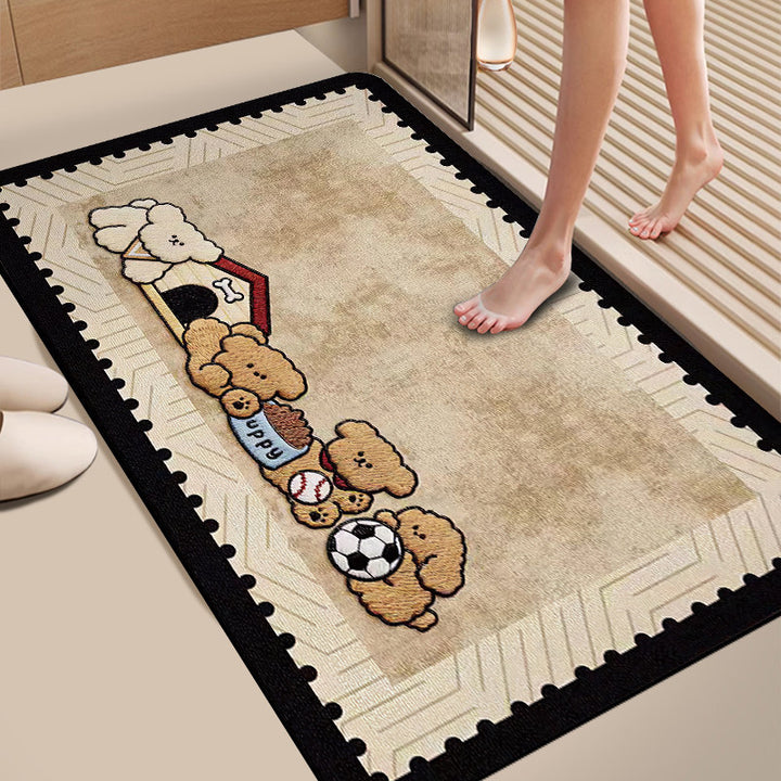 Plush Dog-Themed Bath Mat Kalsten
