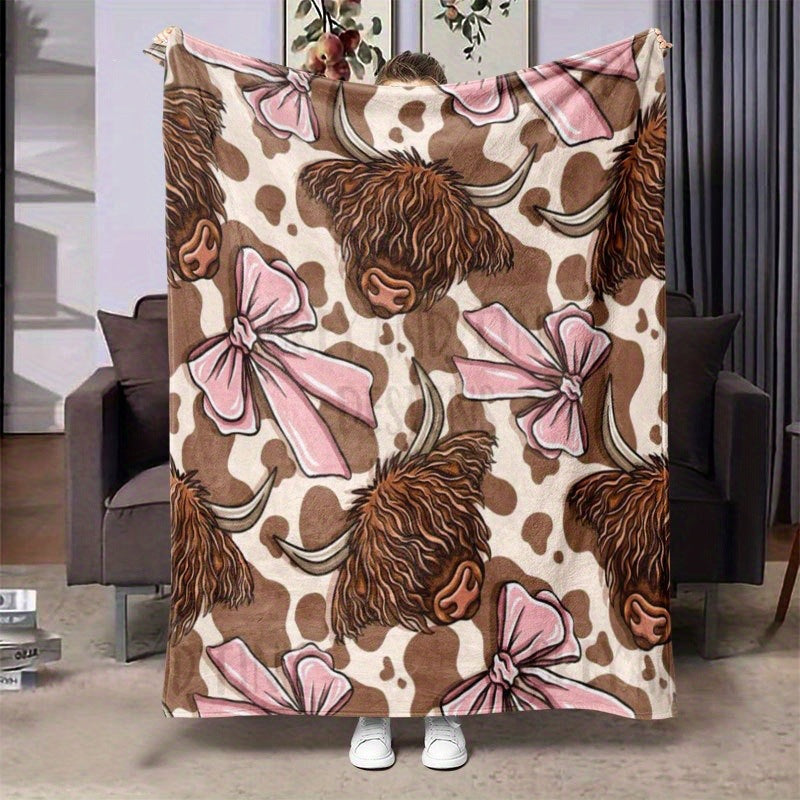 Soft Cartoon Dachshund-Themed Fleece Blanket