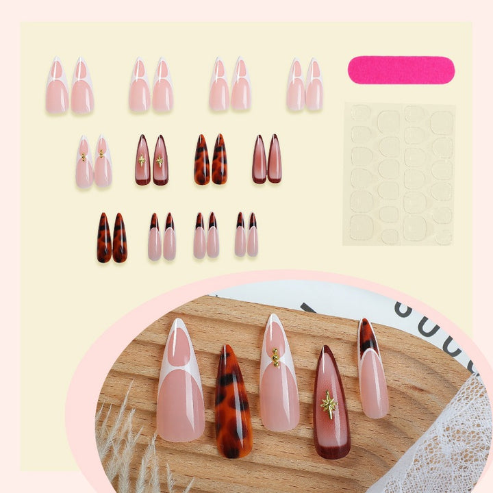 Elegant artificial nail set with exquisite patterns and sparkling accents Kalsten