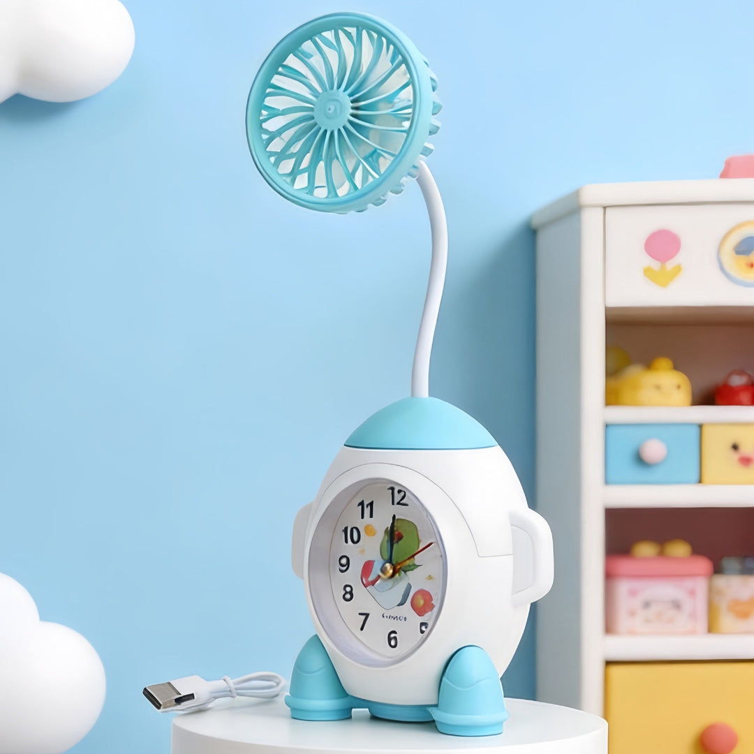Ladies multifunctional table clock with integrated fan Kalsten
