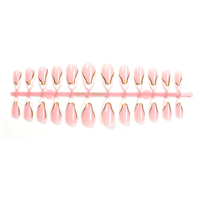 High-quality artificial nail set with elegant gold accents Kalsten