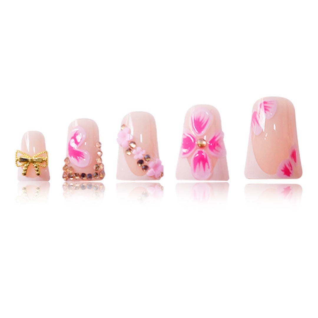Decorative Floral Press-On Nail Art Enhancements Kalsten
