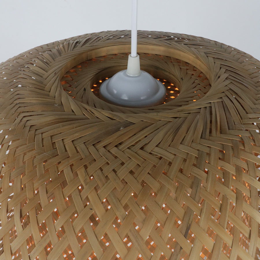 Elegant pendant lamp made of hand-woven rattan Kalsten