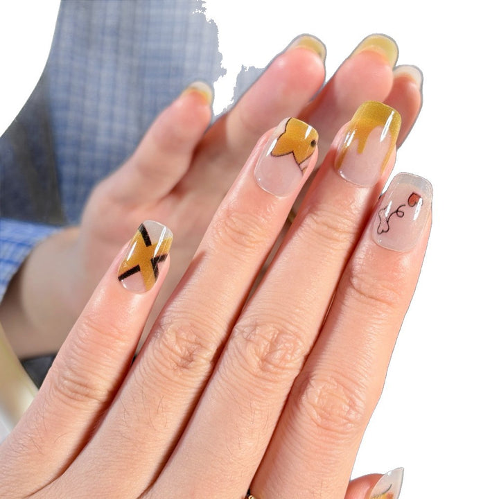 Artistic Press-On Nail Set with Unique Leopard Design Kalsten