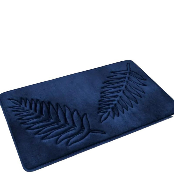 Textured Leaf Print Bathroom Rug Set Kalsten