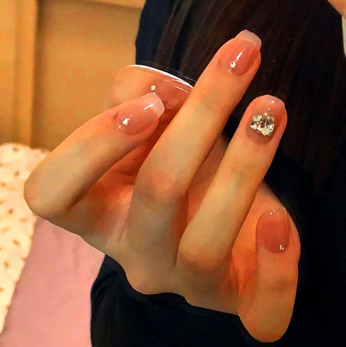 Elegant Crystal-Embellished Press-On Nail Set Kalsten