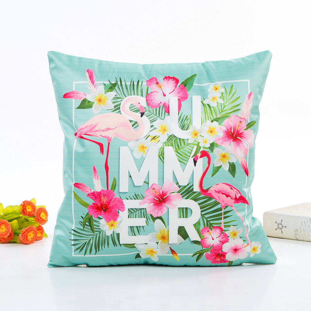 Tropical Floral Throw Pillow