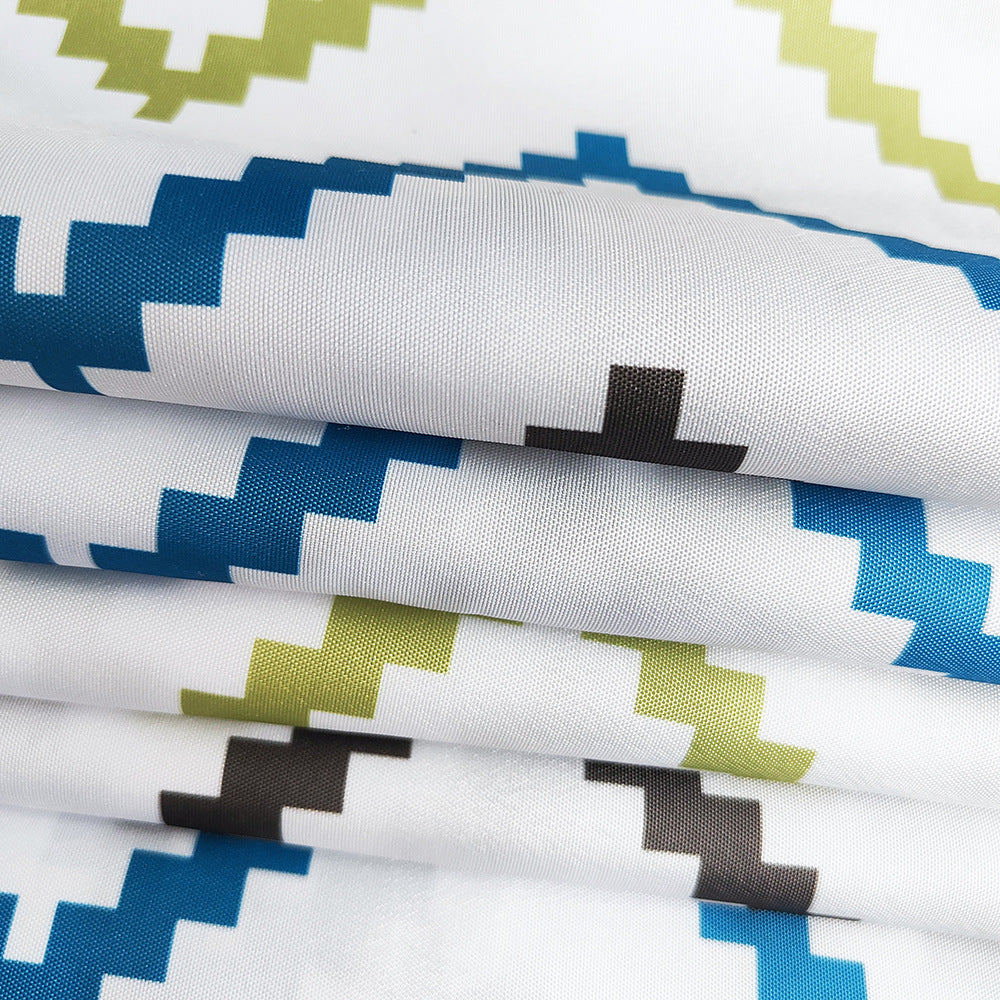 Geometric Zigzag Print Shower Curtain Kalsten