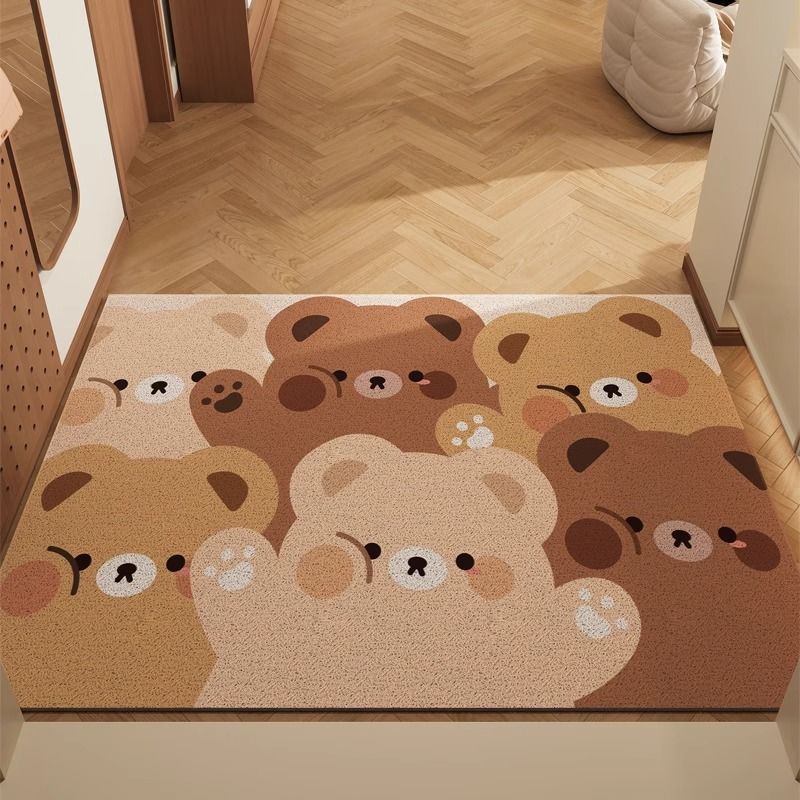 Cute Bear Pattern Doormat for Home Entryway