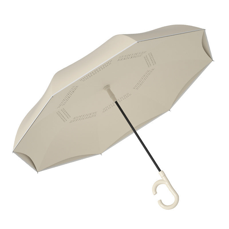 Women automatic folding umbrella with ergonomic design and strong wind resistance elements Kalsten