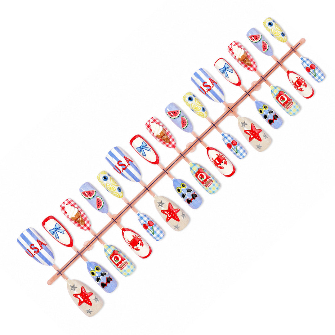 Artificial nail set with summery motifs Kalsten