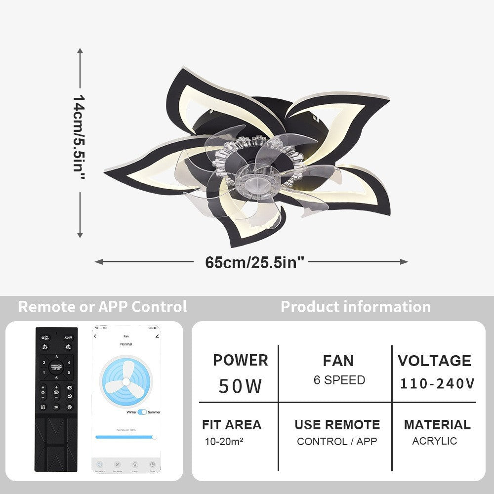 Remote-Controlled Flower Ceiling Fan