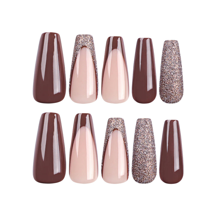 Artful stiletto nails with glitter embellishments Kalsten