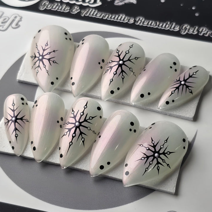 Creative Art Nails with Elegant Snowflake Design Kalsten