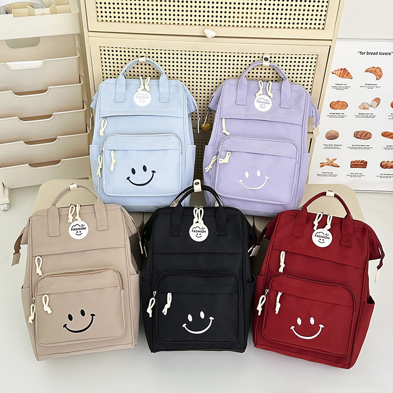 Trendy Multi-Pocket Smiley Face Backpack Kalsten