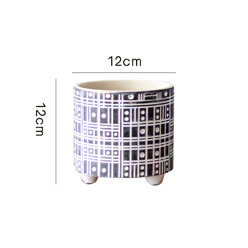 Decorative plant pot with geometric pattern Kalsten