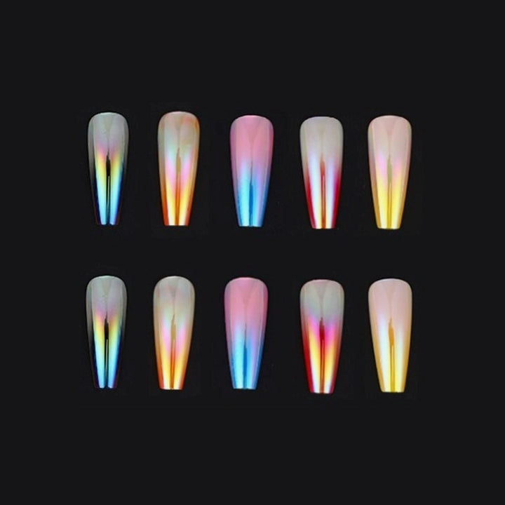 Trendy gradient design artificial nails Kalsten
