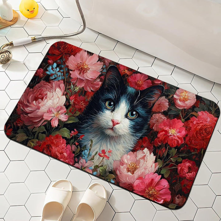 Floral-Patterned Comfort Bath Mat Kalsten