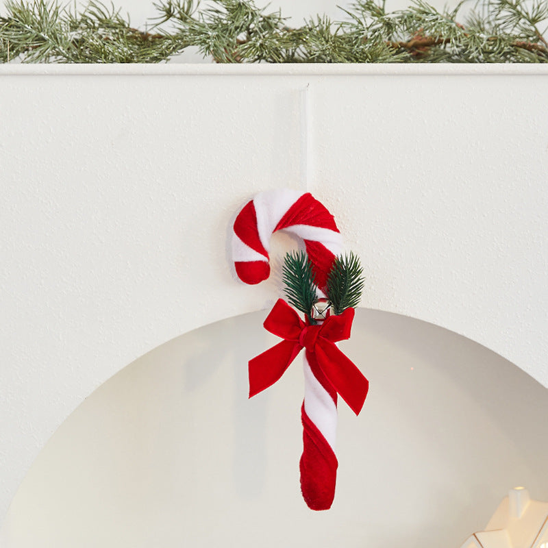 Velvety Christmas Candy Cane Decoration Set