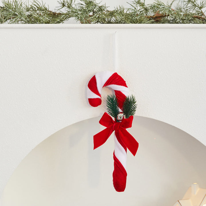 Velvety Christmas Candy Cane Decoration Set