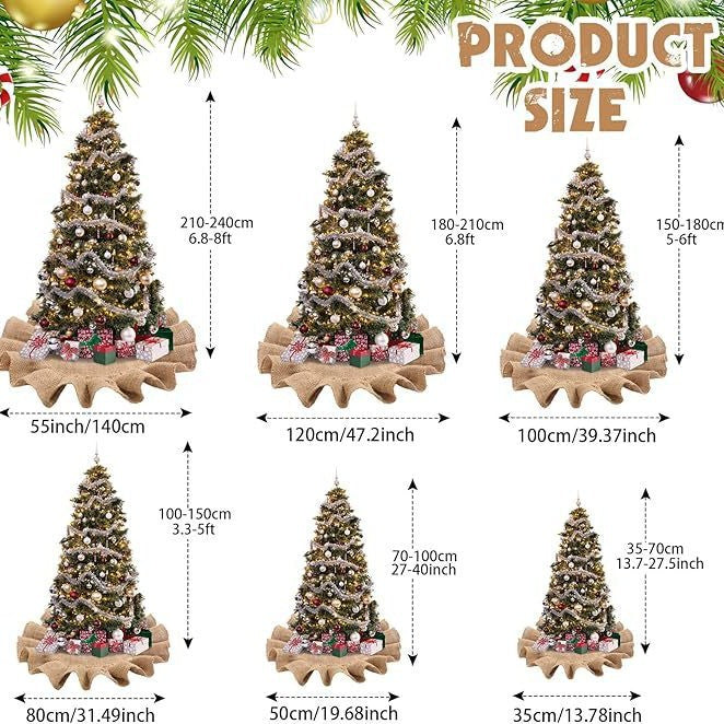 Rustic Christmas tree skirt with ruffle detail Kalsten