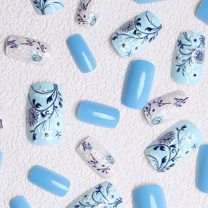 Botanical Floral Press-On Nail Art Kalsten