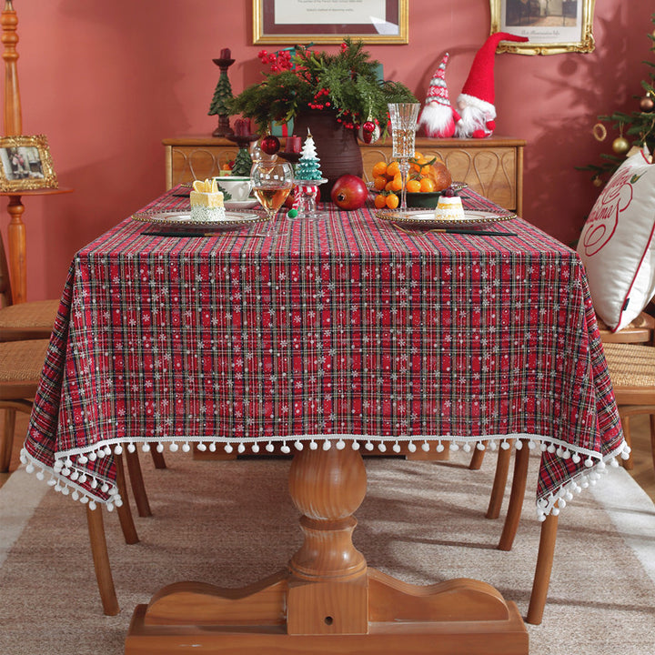 Festive Checkered Tablecloth
