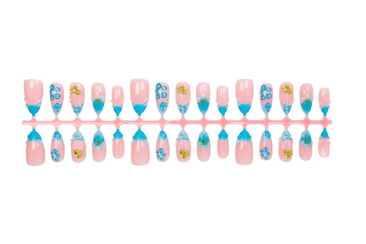 Fake nails set with elegant floral accents Kalsten