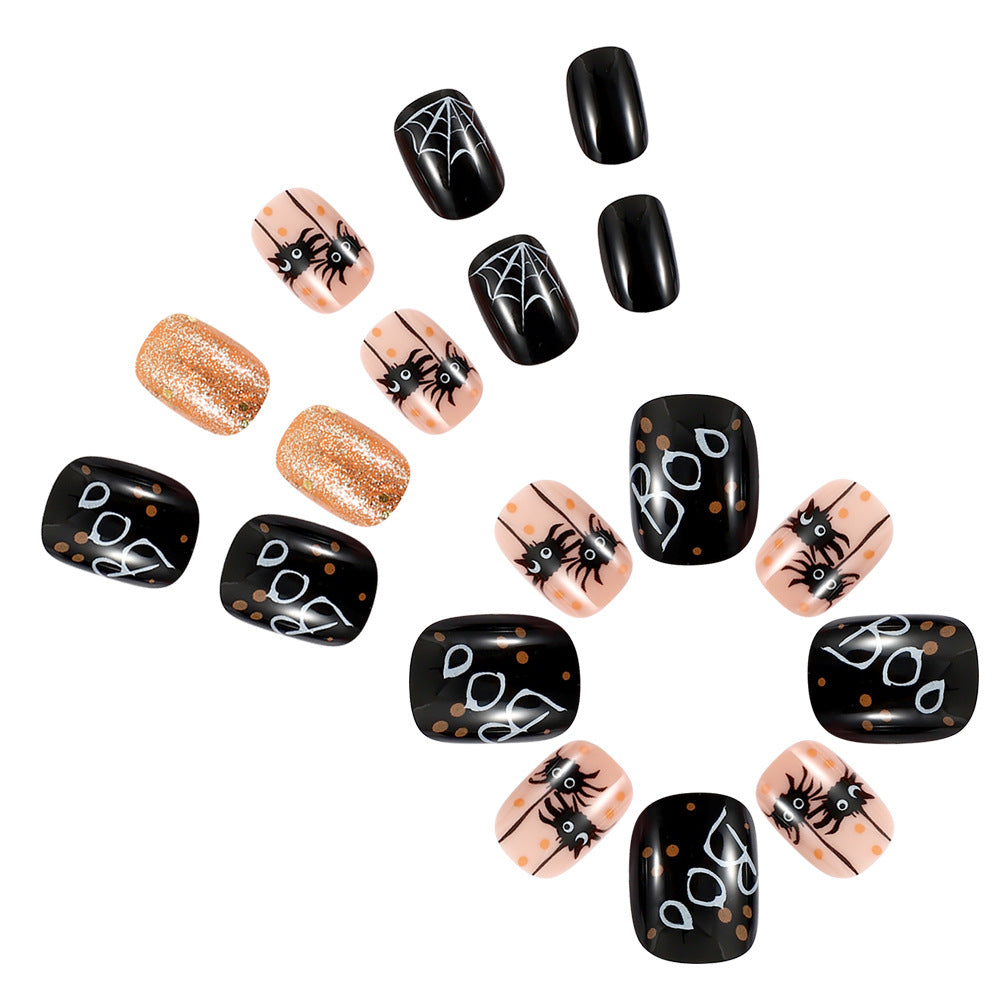 Halloween Themed Spider and Web Nail Art Kalsten