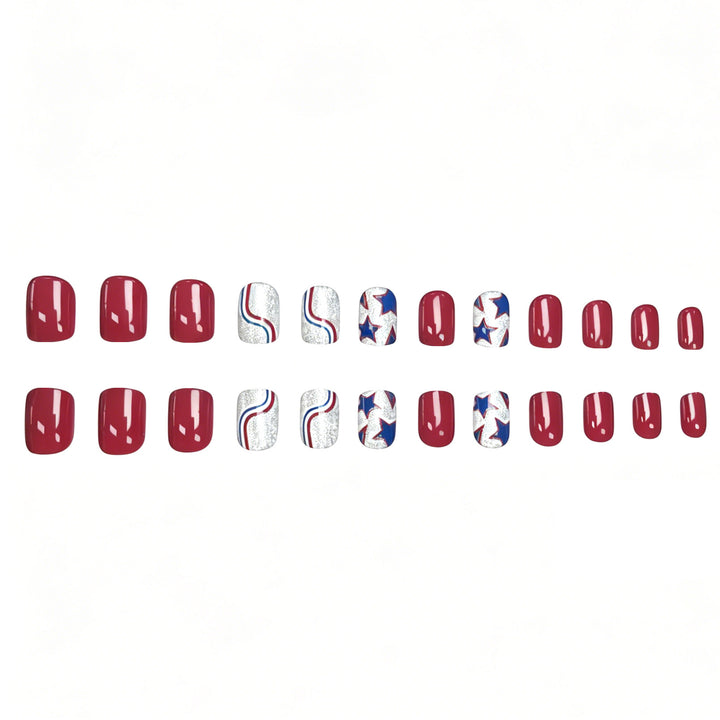 Festive Glittery Star and Stripe Nail Art Kalsten