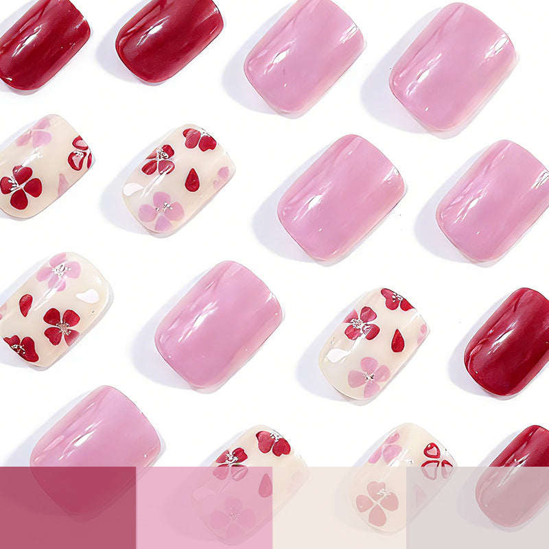 Floral Decorative Gel Nail Extensions Kalsten