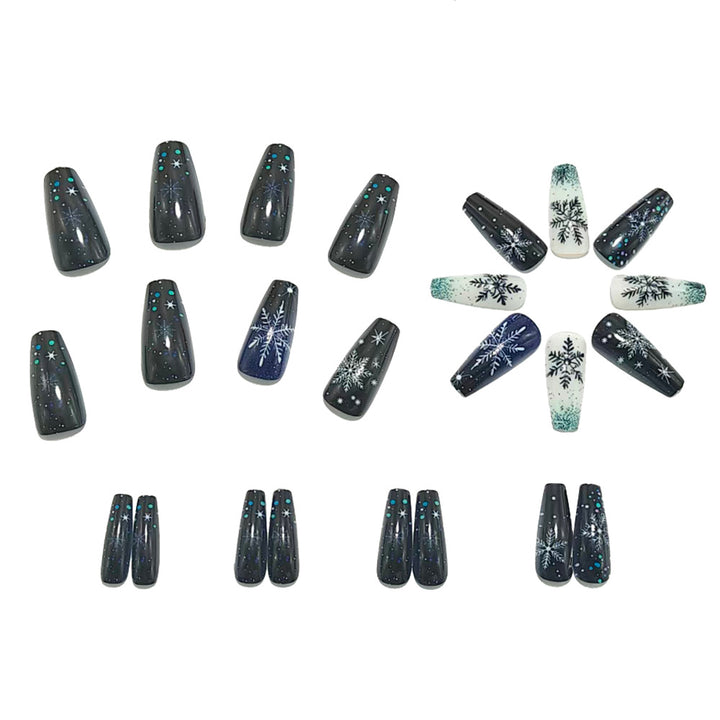 Artificial nails with winter snowflake design Kalsten