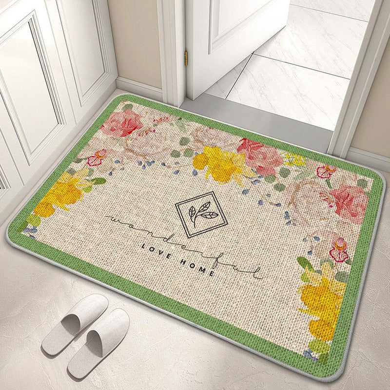 Decorative Floral Welcome Mat Kalsten