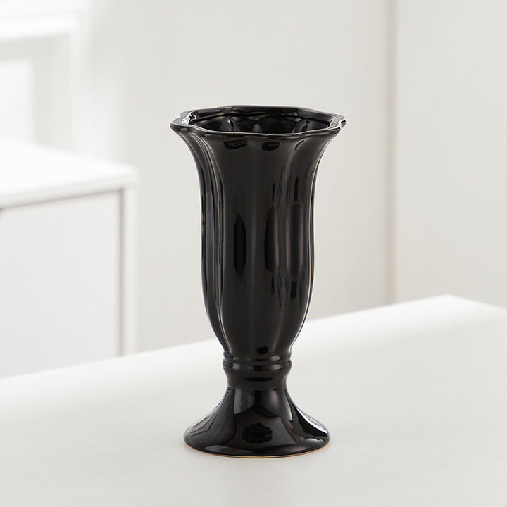 Decorative Floral Embossed Ceramic Vase for Home Decor