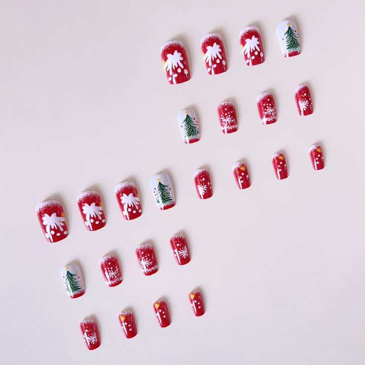 Artificial nail set with festive Christmas design Kalsten