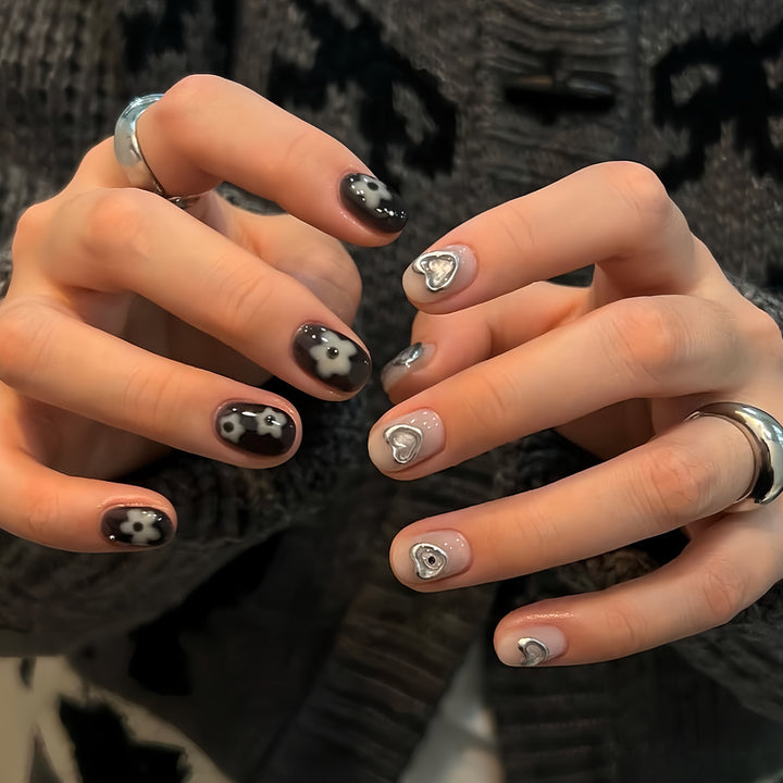 Artistic Heart-Inspired Nail Art Extensions Kalsten