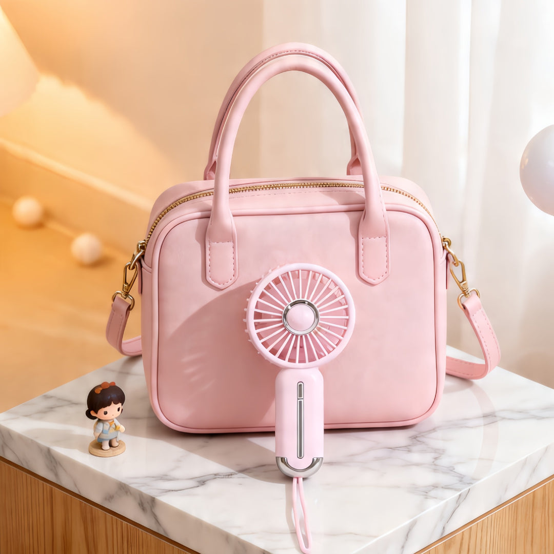Women Portable Mini Hand Fan with USB Charging Function and Ergonomic Handle Kalsten