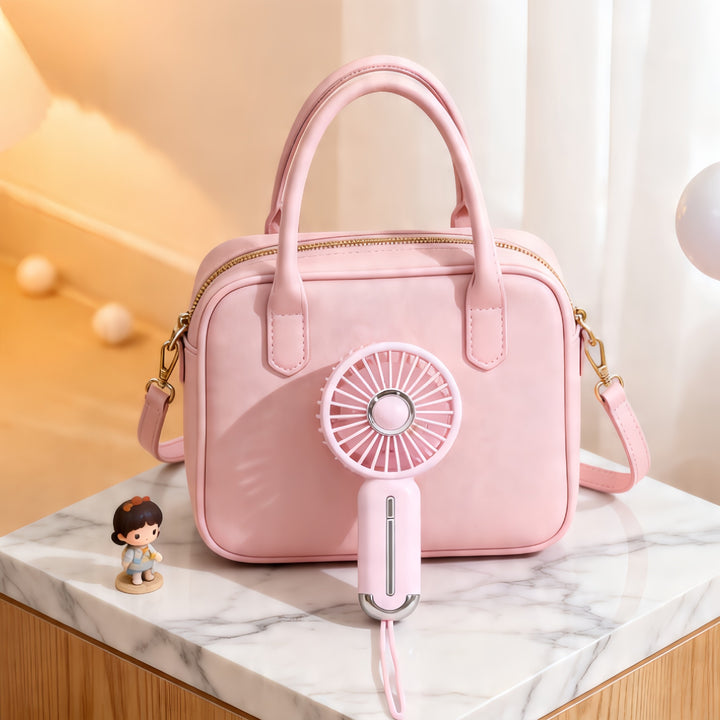 Women Portable Mini Hand Fan with USB Charging Function and Ergonomic Handle Kalsten