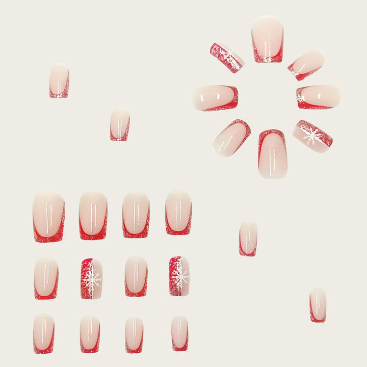 Elegant artificial nails with festive glitter accent Kalsten