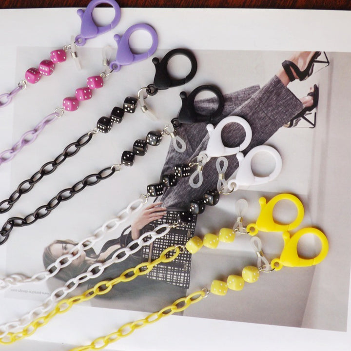 Fashionable glasses holder chain made of plastic with colorful beads Kalsten