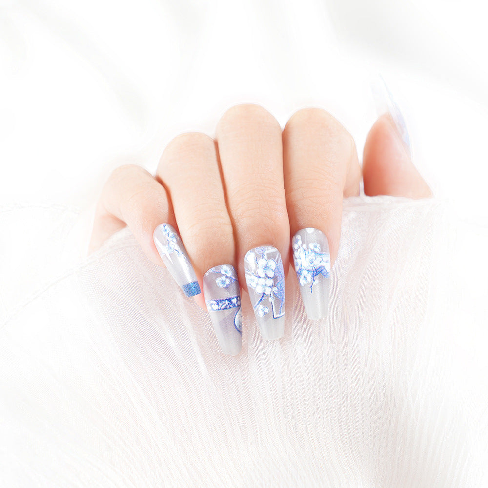 Artistic Floral Long Press-On Nail Set Kalsten