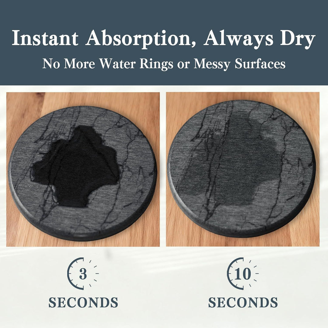 Marble Effect Drink Coaster Set