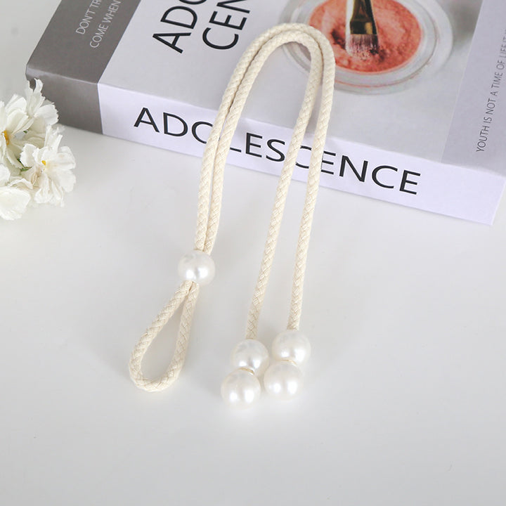 Elegant curtain tieback with pearl trim Kalsten